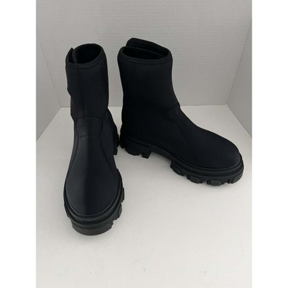 NEW Gia Borghini Women's Black Scuba Strap Ankle‎ Boot Shoes US 6/ EU 36
